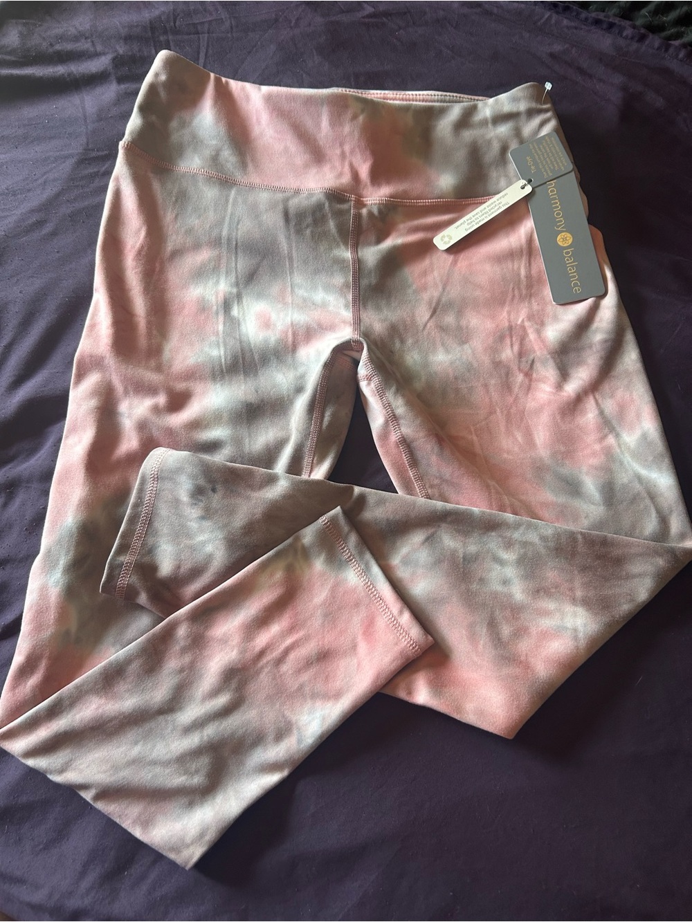 Harmony Balance Women’s Pink Tie-Dye Leggings - High-Rise Comfort